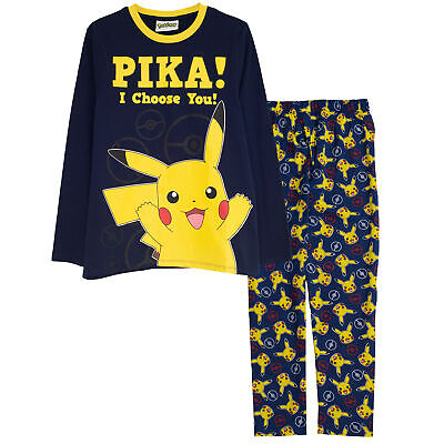 Official Pokemon Pikachu I Choose You  Youth  Long Pyjamas Set