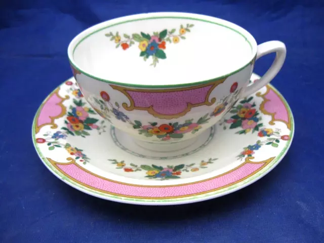 Vintage Tea Cup And Saucer - Woods Ivoryware - England - Floral Design