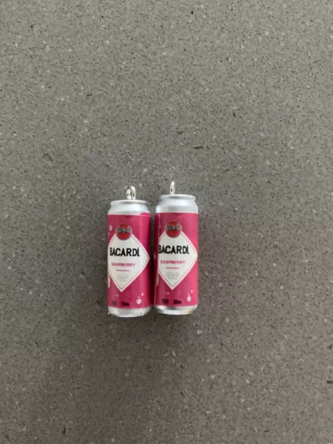 Earring Charms Bacardi Raspberry Can Pair