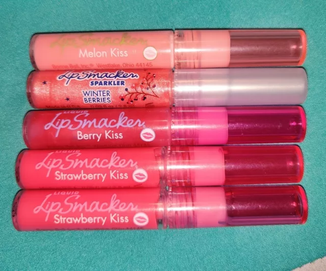 Bonne Bell Lip Smackers Rare 5 Lot  Liquid Glosses Sparkler Berry Melon Kiss