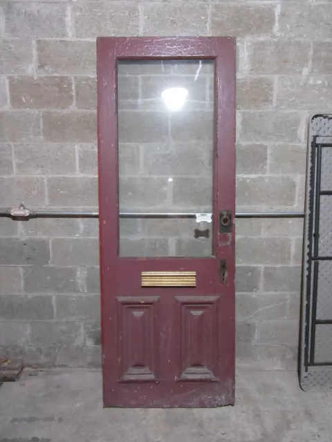 ~ ORNATE ANTIQUE VICTORIAN DOOR ~ 32.75 x 89 ~ ARCHITECTURAL SALVAGE ~