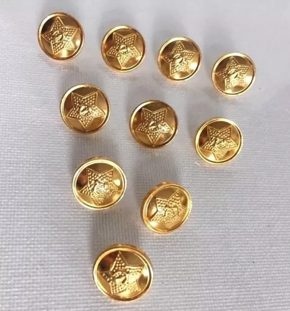 Lot of 10 USSR Army Military Gold Metal Buttons Lieutenant Uniform 14 mm