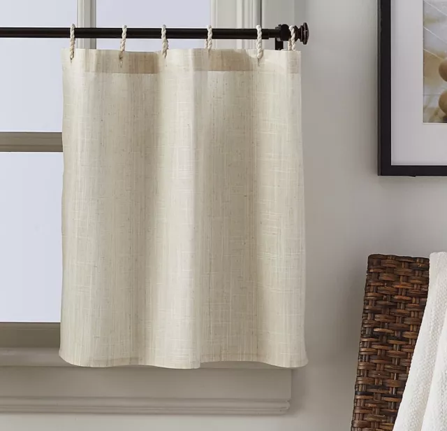 Coastal Life Seattle 36" Inch Window Curtain Tier Pair in Natural 3