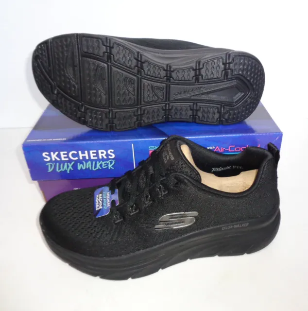 Skechers New Ladies Black Womens Memory Foam Lace Up Trainers Shoes UK Size 5