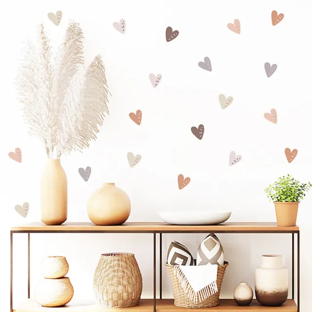 36Pcs Boho Hearts Wall Stickers For Home Living Room Children Bedroom Decoration
