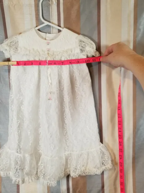 Beautiful Vintage Baby Baptism CHRISTENING GOWN & Lace with slip liner.  (E1)