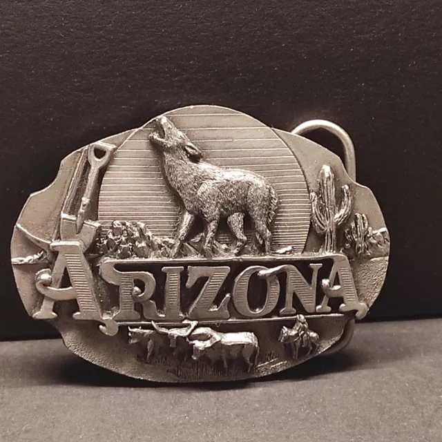 Buckle/Gürtelschnalle ARIZONA Wolf (Vintage von 1990) ARROYO Zinn USA