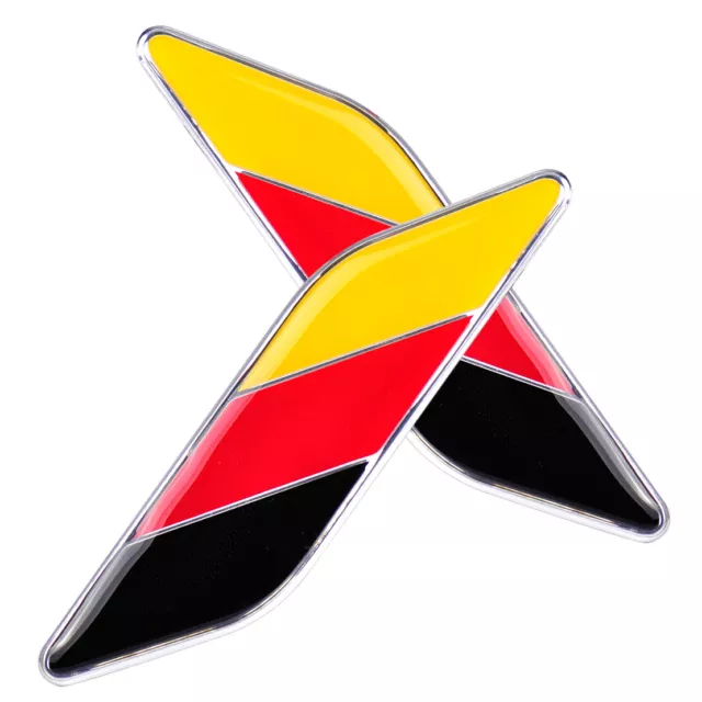 2x Aluminum Germany Flag Emblem Badge Leaf Car Door Bumper Logo Decal Sticker 2