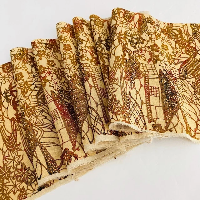 Countryside #C 6.5x53 Vintage Silk Japanese Kimono Fabric RM96