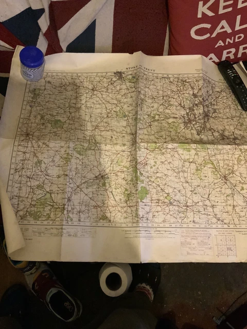 Ww1 War Department Issue Home guard 1932 Map Of Stoke On Trent