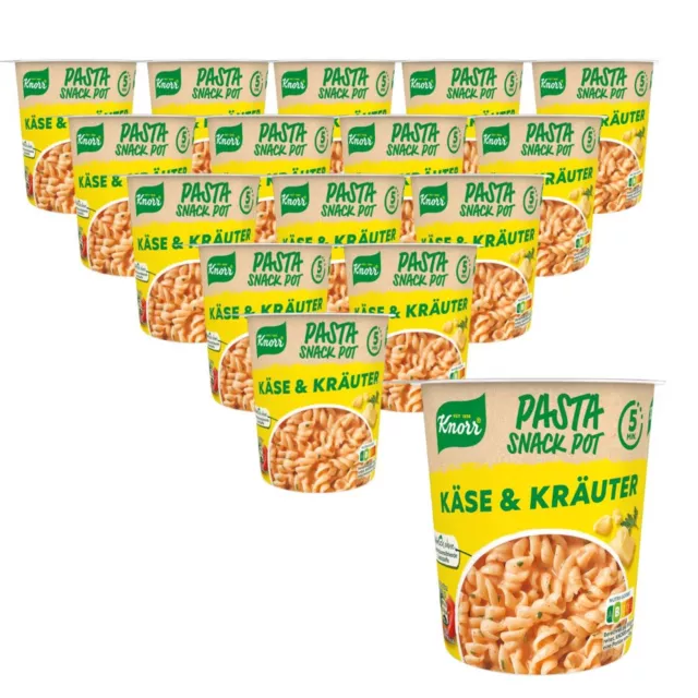 Knorr Pasta Snack Käse-Kräuter-Sauce leckere Instant Nudeln 59 g 16 Stück