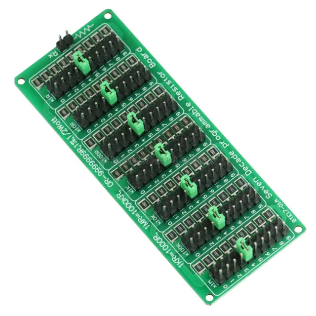 1R - 9999999R Seven Decade Programmable Resistor Board Step 1R 1% 1/2 Watt NEW
