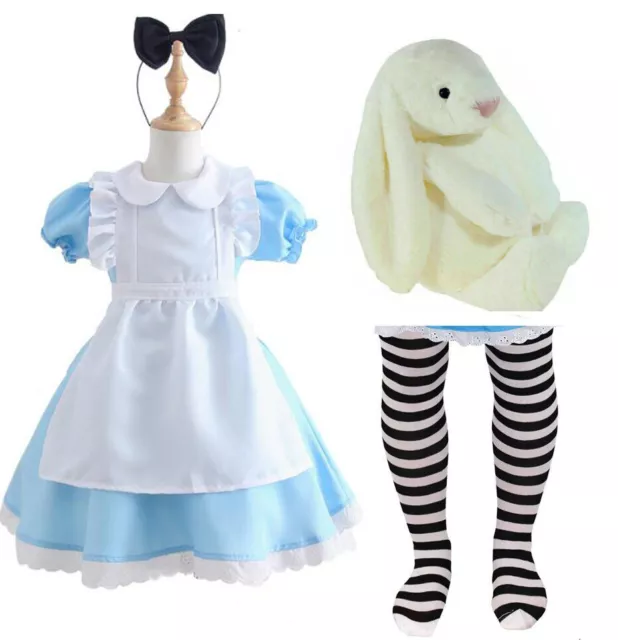 Abito Costume Ragazze Alice Nel Paese Delle Meraviglie Bambini Bambini Libro Mondo Giorno Abito Fantasia