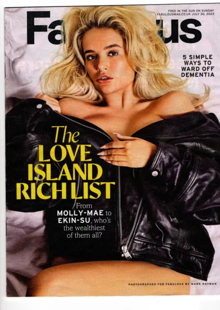 Fabulous Magazine Love Island Rich List 30/7/23 Molly-Mae Ekin-Su Delta Goodrem