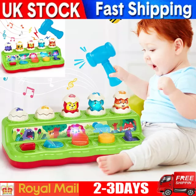 Interactive Pop Up Animals eggs Toy With Light Music Animal Sounds Baby Learning