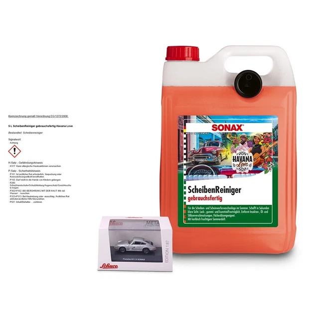 Sonax Pulitore Dischi 5 Litri Havana Love + Modellauto Auto Porsche 911