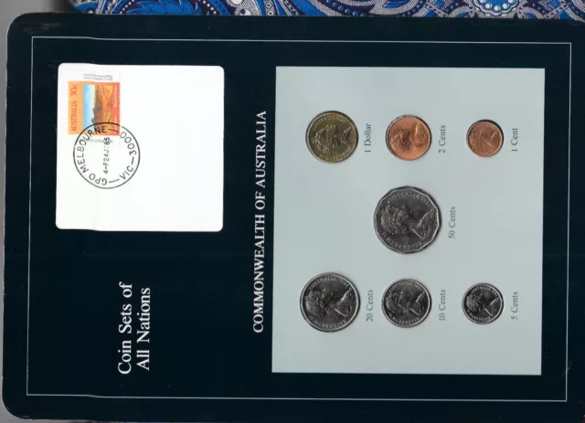 Coin Sets of All Nations Australia 50,20,10,5,2,1 cents 1984 1 dollar 1985  UNC
