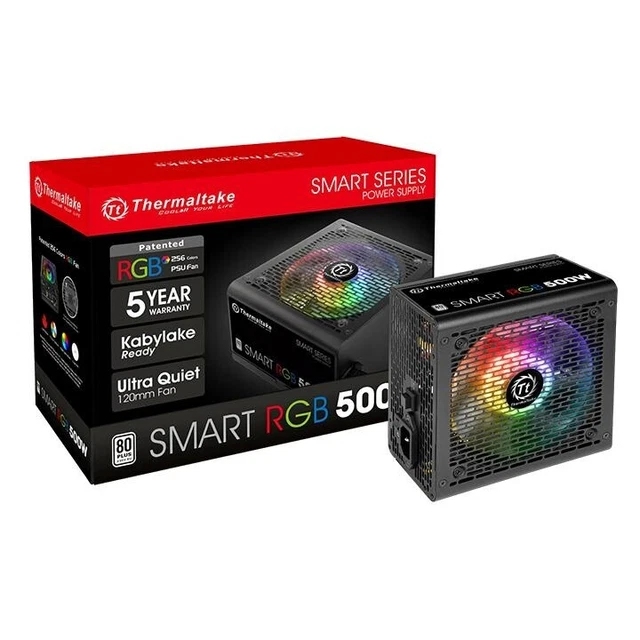 Thermaltake 500W 80 Plus Certified Psu Power Supply. Smart Series W/Active Pfc
