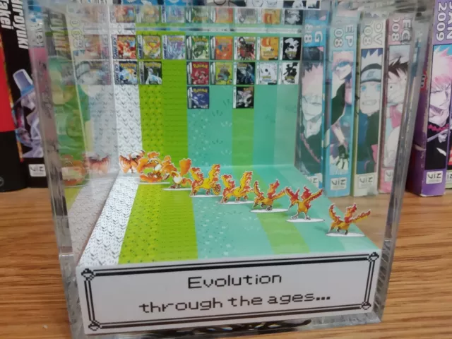 Pokemon Gardevoir Evolution Handmade Diorama - Gameboy Gaming/Retro Cube- Fanart