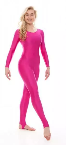 All Colours Shiny Stirrup Dance Gymnastics Long Sleeve Unitard Catsuit KDC012