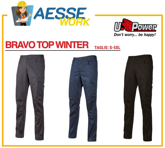U-Power - Pantalon de travail noir SMILE - Noir - 38