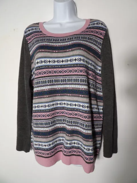 TALBOTS X (XL) Womens Sweater Lambswool Knit Nordic Fair Isle Print ...