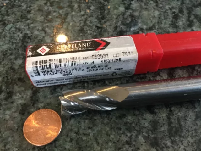 cleveland twist drill solid carbide center cutting 4 flute end mill new cnc shop