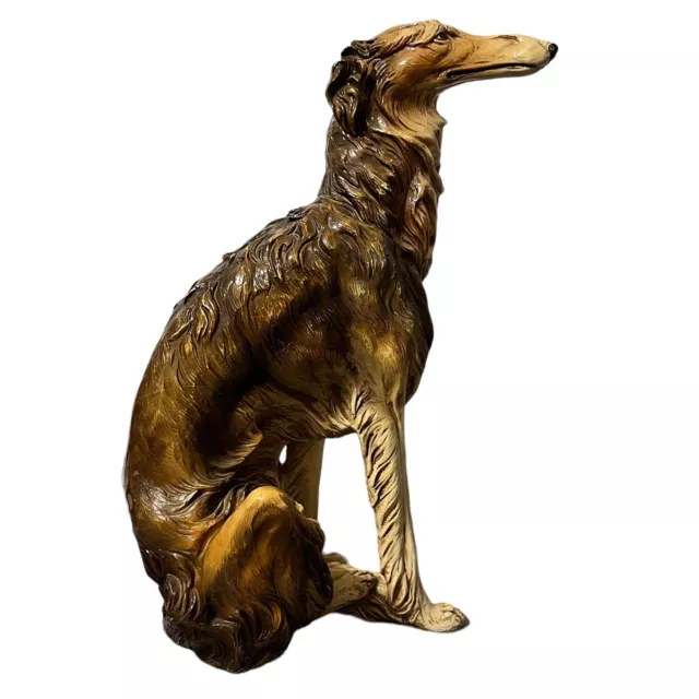 VTG Art deco Borzoi Russian  Wolfhound Life Size Composite  Statue