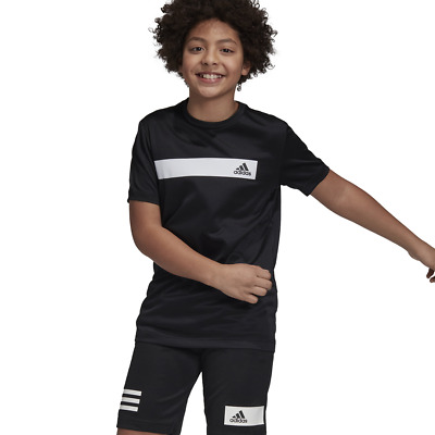 Adidas Bambini T-Shirt Corsa Formazione Ragazzi Cool Palestra Giovane Moda Nero