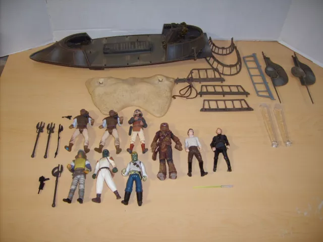 STAR WARS Legacy Collection Jabba SKIFF with 9  Figure Playset Diorama Lot Luke