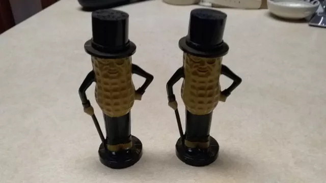 Vintage Planters Mr Peanut Salt & Pepper Shakers Plastic Ht 4.25" by Pyro