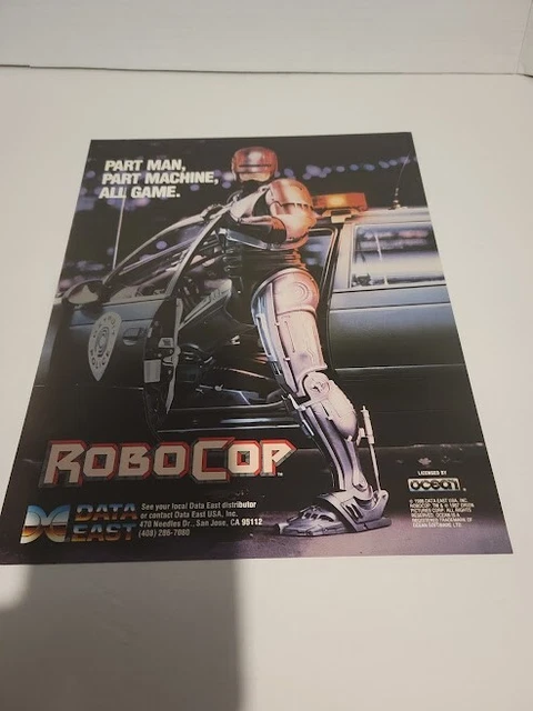 Flyer DATA EAST,ROBO COP 1988  Arcade Video Game advertisement original see pic