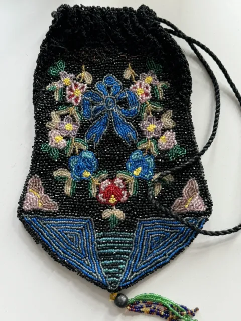 Tasche Perlentasche, Perlenbeutel, um 1900 od. früher, Biedermeier