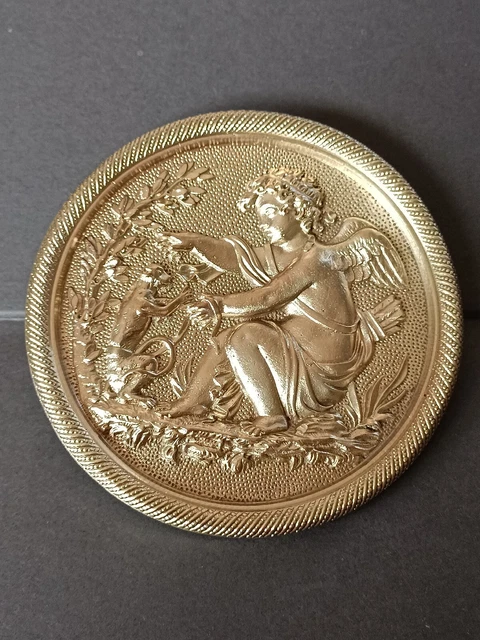 Magnifique Scène Singe Angelot Bronze