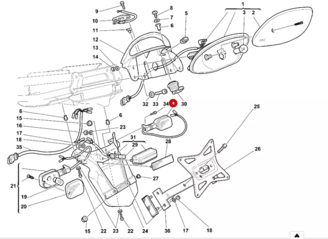 Ducati Front Rh / Rear Lh Indicator 800074504