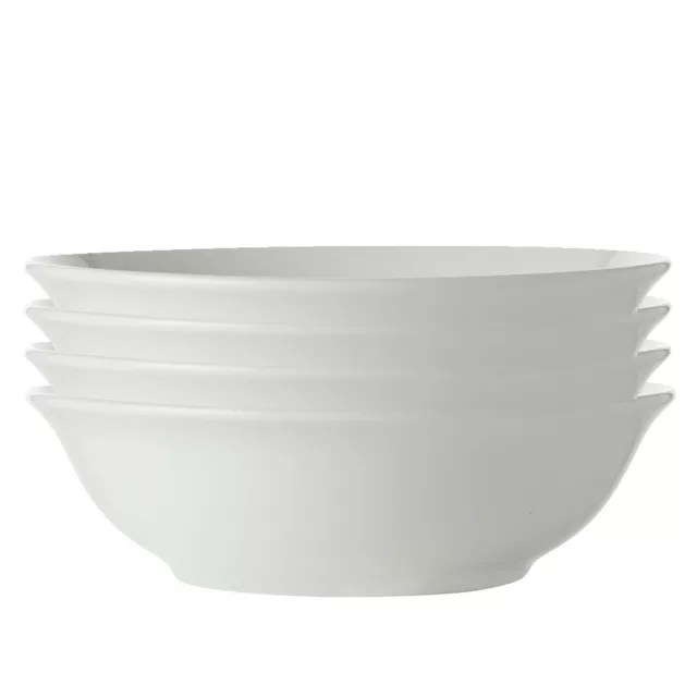 4x Maxwell & Williams White Basics Round Soup/Pasta Bowl 20cm/Cereal/Rice/Noodle