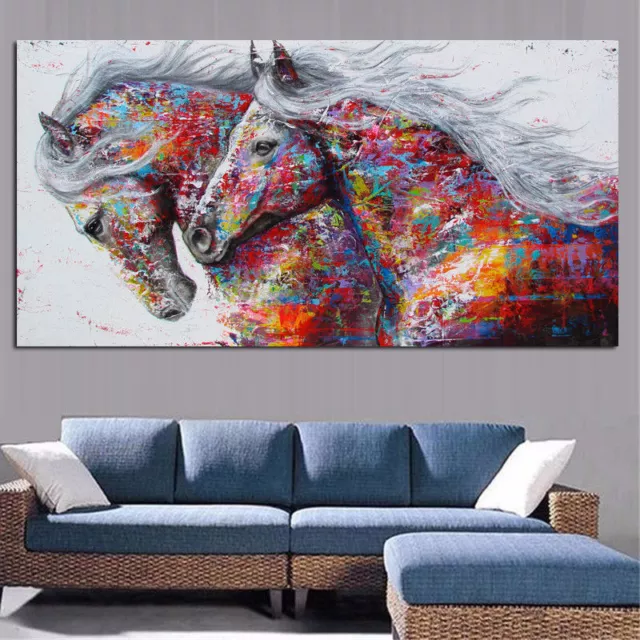 Large Abstract Hand-Painted Horse Oil Painting Home Decor Canvas (without Frame)