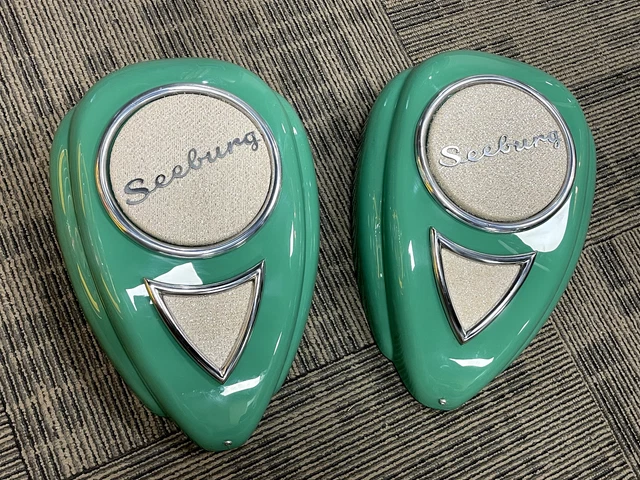 Retro Tear Drop Seeburg Speakers remote teardrop extension vintage PAIR green
