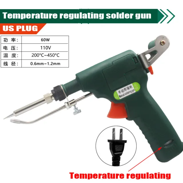 110V 60/80W Welding Soldering Iron Digital Regulate Temperature Solder Gun Tool