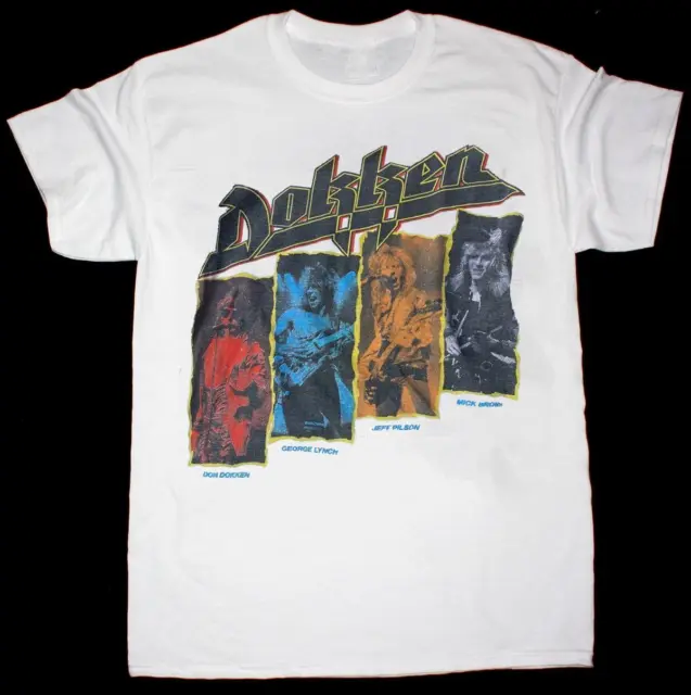 Rare Dokken Band Short Sleeve Gift For Fan White All Size Unisex T-Shirt GB414