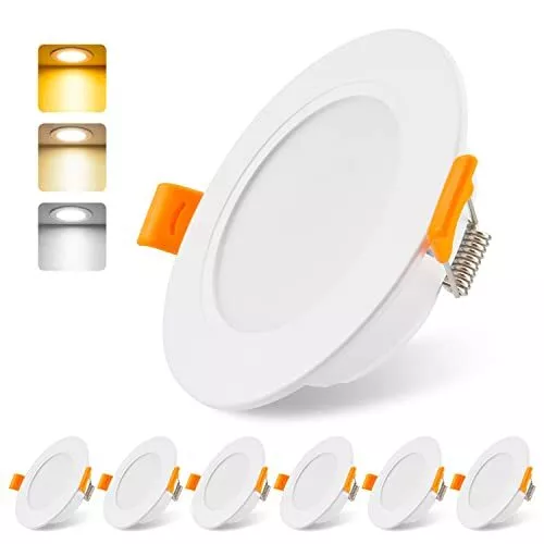 Spot LED Encastrable Extra Plat 230V 5W Set de 6 Encastré Lampe Plafonnier Sp...