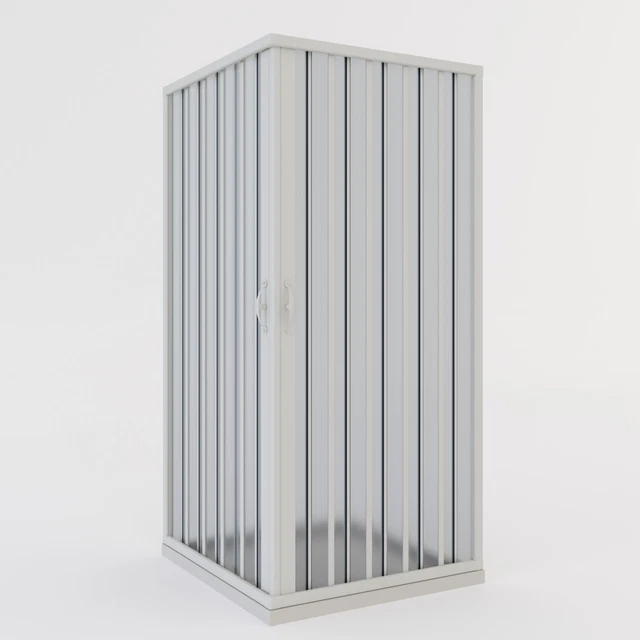 Mampara De Ducha 3 Lados 80x90x80 CM De PVC Mod. Ariete Con Apertura Central 83635451
