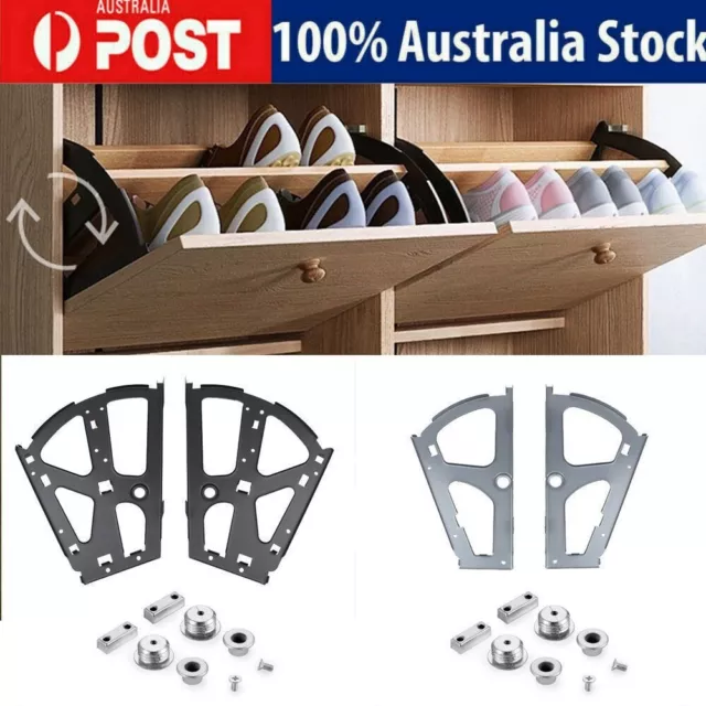 1Pc Cabinet Flip Frame Rack Hollowed Shoe Shelf Hinges Hardware Accessories AU