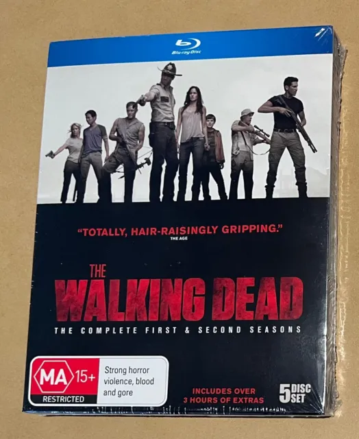 new sealed THE WALKING DEAD complete first and second seasons BLURAY 5 DISC SET