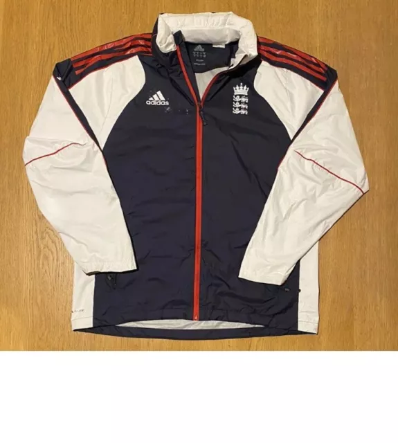 England Mens Cricket Jacket Adidas 2009/10 Vodafone Size Medium Navy Red White