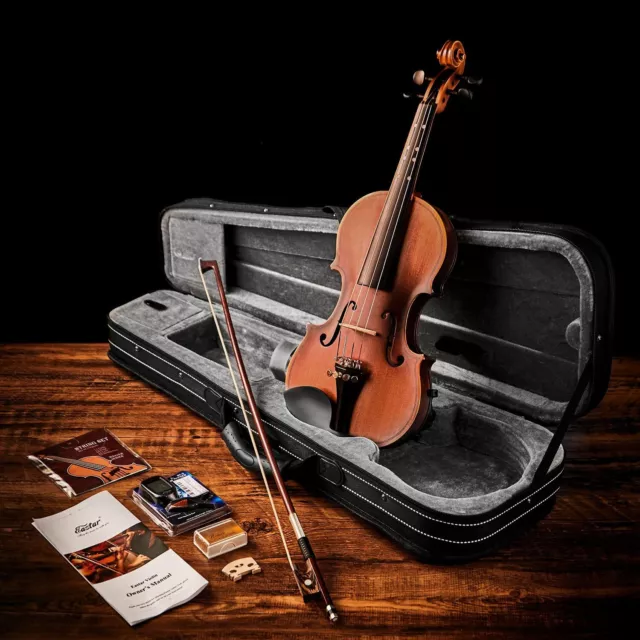 🎻 Eastar 4/4 Full Size Violin Set Fiddle With Hard Case Bow Shoulder Rest 3