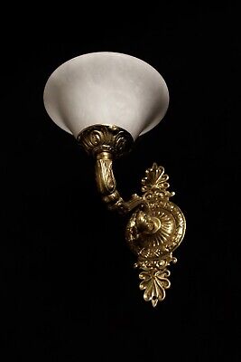 single  wall sconces antique style  solid bronze and real spanish alabaster