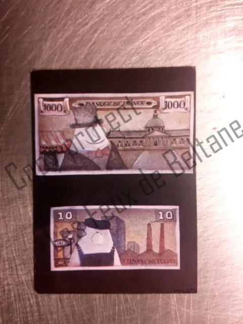 FAUX BILLETS MAROL illustration riche pauvre COUNTERFEIT NOTE  postale postcard