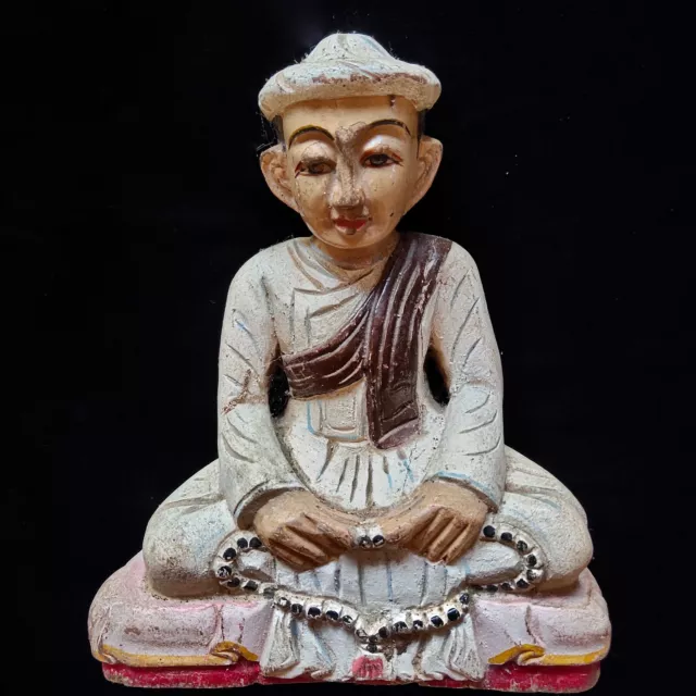 Antique Burmese Wood Carved Statue Mandalay 'NAT' Spirit Myanmar Sculpture