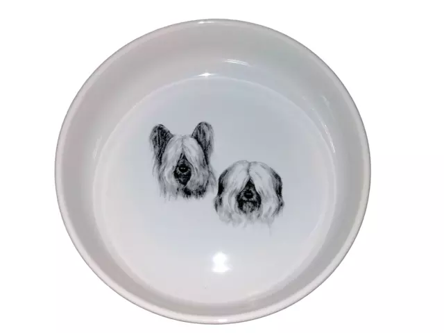 Skye Terrier Foundation Water Food Serving Bowl Cathy Nelson Art Dog Show 7"